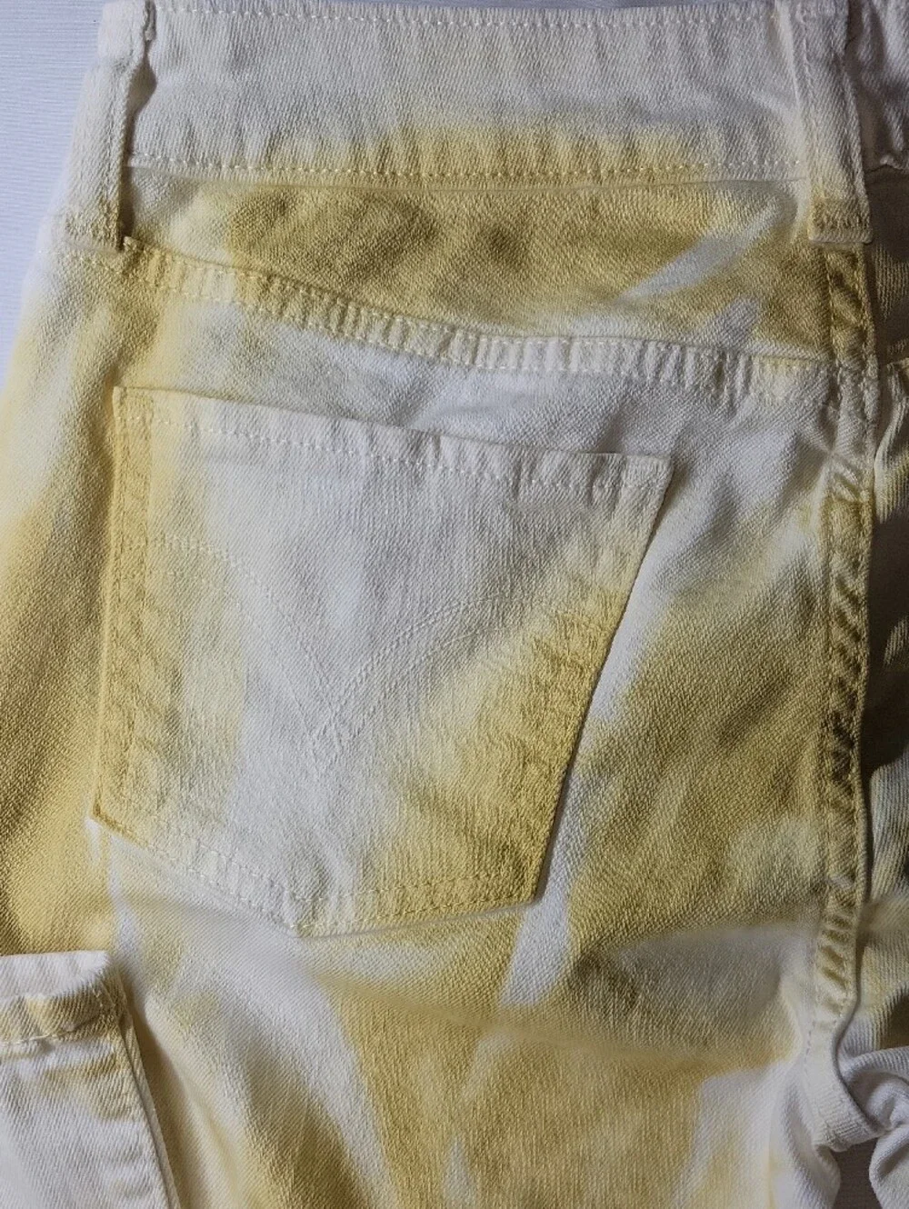 Levi's White and Yellow Tie-Dye Slim Straight Jeans Leggings 29